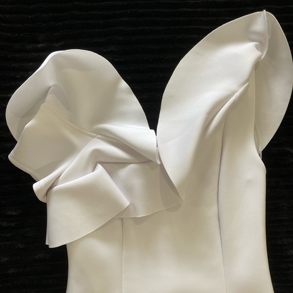 Guess White Asymmetrical Ruffle Top Dress Small - Picture 4 of 12